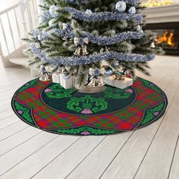 ScotsTee Shop Scottish MacKintosh Modern Clan Scottish Thistle Flower Round Leaf Tartan Christmas Tree Skirt