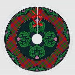 ScotsTee Shop Scottish MacKintosh Modern Clan Scottish Thistle Flower Round Leaf Tartan Christmas Tree Skirt