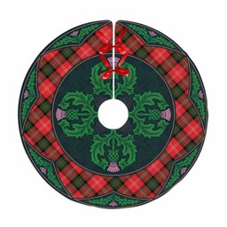 ScotsTee Shop Scottish Nesbitt Modern Clan Scottish Thistle Flower Round Leaf Tartan Christmas Tree Skirt