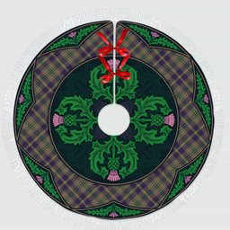 ScotsTee Shop Scottish Taylor Weathered Clan Scottish Thistle Flower Round Leaf Tartan Christmas Tree Skirt