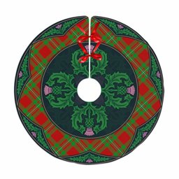 ScotsTee Shop Scottish MacGregor Modern Clan Scottish Thistle Flower Round Leaf Tartan Christmas Tree Skirt