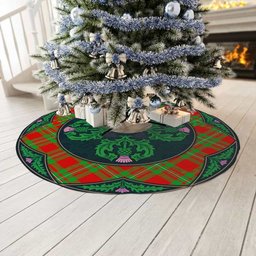 ScotsTee Shop Scottish MacGregor Modern Clan Scottish Thistle Flower Round Leaf Tartan Christmas Tree Skirt