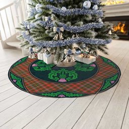 ScotsTee Shop Scottish MacKintosh Hunting Weathered Clan Scottish Thistle Flower Round Leaf Tartan Christmas Tree Skirt