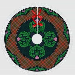 ScotsTee Shop Scottish MacKintosh Hunting Weathered Clan Scottish Thistle Flower Round Leaf Tartan Christmas Tree Skirt