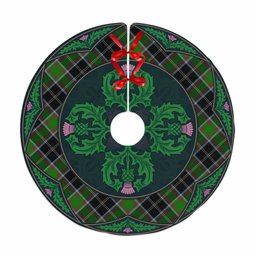 ScotsTee Shop Scottish Webster Clan Scottish Thistle Flower Round Leaf Tartan Christmas Tree Skirt