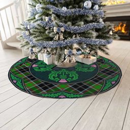 ScotsTee Shop Scottish Webster Clan Scottish Thistle Flower Round Leaf Tartan Christmas Tree Skirt