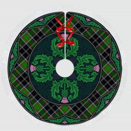 ScotsTee Shop Scottish Webster Clan Scottish Thistle Flower Round Leaf Tartan Christmas Tree Skirt