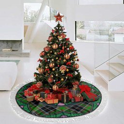 ScotsTee Shop Scottish Webster Clan Scottish Thistle Flower Round Leaf Tartan Christmas Tree Skirt