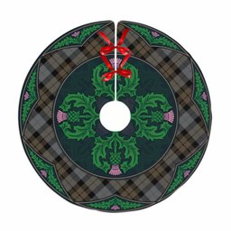 ScotsTee Shop Scottish MacKay Weathered Clan Scottish Thistle Flower Round Leaf Tartan Christmas Tree Skirt
