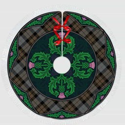 ScotsTee Shop Scottish MacKay Weathered Clan Scottish Thistle Flower Round Leaf Tartan Christmas Tree Skirt