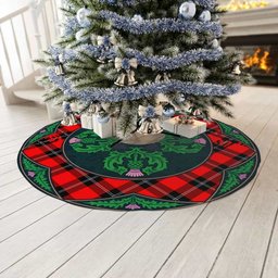 ScotsTee Shop Scottish Ramsay Modern Clan Scottish Thistle Flower Round Leaf Tartan Christmas Tree Skirt