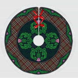 ScotsTee Shop Scottish Nicolson Hunting Weathered Clan Scottish Thistle Flower Round Leaf Tartan Christmas Tree Skirt
