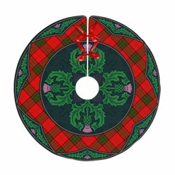 ScotsTee Shop Scottish Maxwell Modern Clan Scottish Thistle Flower Round Leaf Tartan Christmas Tree Skirt