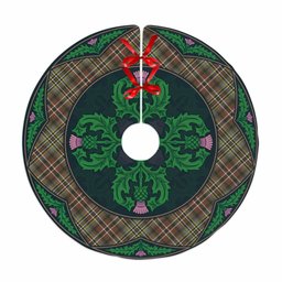 ScotsTee Shop Scottish Scott Green Weathered Clan Scottish Thistle Flower Round Leaf Tartan Christmas Tree Skirt