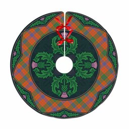 ScotsTee Shop Scottish Ross Ancient Clan Scottish Thistle Flower Round Leaf Tartan Christmas Tree Skirt