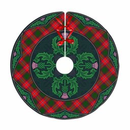 ScotsTee Shop Scottish Rattray Modern Clan Scottish Thistle Flower Round Leaf Tartan Christmas Tree Skirt