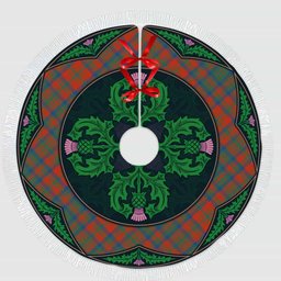 ScotsTee Shop Scottish Matheson Ancient Clan Scottish Thistle Flower Round Leaf Tartan Christmas Tree Skirt