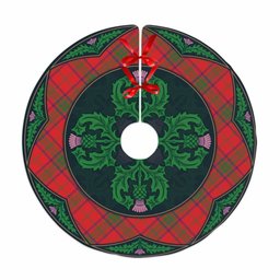 ScotsTee Shop Scottish Ross Modern Clan Scottish Thistle Flower Round Leaf Tartan Christmas Tree Skirt