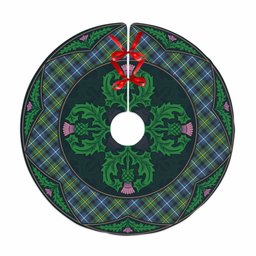 ScotsTee Shop Scottish MacNeill of Barra Ancient Clan Scottish Thistle Flower Round Leaf Tartan Christmas Tree Skirt