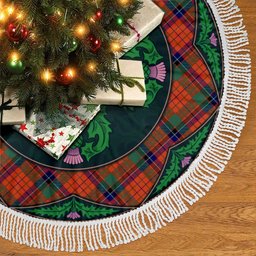 ScotsTee Shop Scottish Nicolson Ancient Clan Scottish Thistle Flower Round Leaf Tartan Christmas Tree Skirt