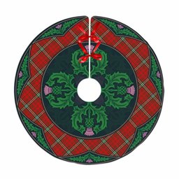 ScotsTee Shop Scottish MacLay Modern Clan Scottish Thistle Flower Round Leaf Tartan Christmas Tree Skirt