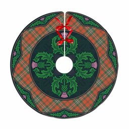ScotsTee Shop Scottish Scott Ancient Clan Scottish Thistle Flower Round Leaf Tartan Christmas Tree Skirt