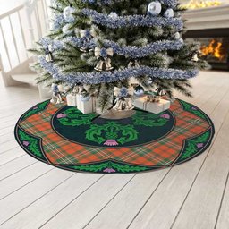ScotsTee Shop Scottish Scott Ancient Clan Scottish Thistle Flower Round Leaf Tartan Christmas Tree Skirt