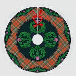 ScotsTee Shop Scottish Scott Ancient Clan Scottish Thistle Flower Round Leaf Tartan Christmas Tree Skirt
