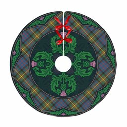 ScotsTee Shop Scottish MacSporran Ancient Clan Scottish Thistle Flower Round Leaf Tartan Christmas Tree Skirt