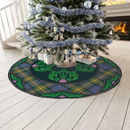 ScotsTee Shop Scottish MacSporran Ancient Clan Scottish Thistle Flower Round Leaf Tartan Christmas Tree Skirt
