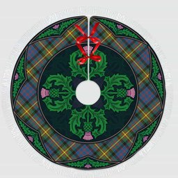 ScotsTee Shop Scottish MacSporran Ancient Clan Scottish Thistle Flower Round Leaf Tartan Christmas Tree Skirt