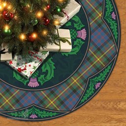 ScotsTee Shop Scottish MacSporran Ancient Clan Scottish Thistle Flower Round Leaf Tartan Christmas Tree Skirt