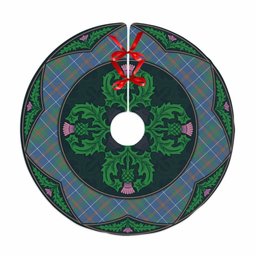 ScotsTee Shop Scottish MacHardy Ancient Clan Scottish Thistle Flower Round Leaf Tartan Christmas Tree Skirt