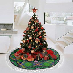 ScotsTee Shop Scottish New Mexico Clan Scottish Thistle Flower Round Leaf Tartan Christmas Tree Skirt