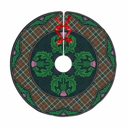 ScotsTee Shop Scottish Thomson Hunting Modern Clan Scottish Thistle Flower Round Leaf Tartan Christmas Tree Skirt