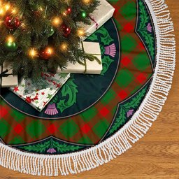ScotsTee Shop Scottish Middleton Modern Clan Scottish Thistle Flower Round Leaf Tartan Christmas Tree Skirt