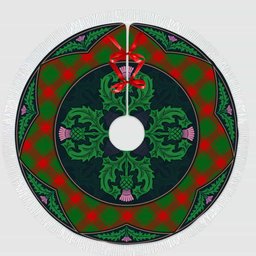 ScotsTee Shop Scottish Middleton Modern Clan Scottish Thistle Flower Round Leaf Tartan Christmas Tree Skirt