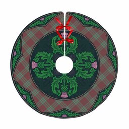 ScotsTee Shop Scottish MacGregor Hunting Ancient Clan Scottish Thistle Flower Round Leaf Tartan Christmas Tree Skirt