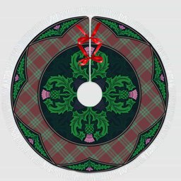 ScotsTee Shop Scottish MacGregor Hunting Ancient Clan Scottish Thistle Flower Round Leaf Tartan Christmas Tree Skirt