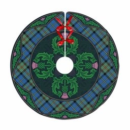 ScotsTee Shop Scottish MacLeod of Harris Ancient Clan Scottish Thistle Flower Round Leaf Tartan Christmas Tree Skirt