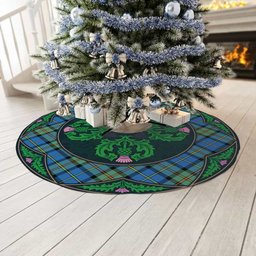 ScotsTee Shop Scottish MacLeod of Harris Ancient Clan Scottish Thistle Flower Round Leaf Tartan Christmas Tree Skirt