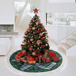 ScotsTee Shop Scottish MacKenzie Dress Ancient Clan Scottish Thistle Flower Round Leaf Tartan Christmas Tree Skirt