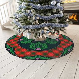 ScotsTee Shop Scottish MacPhee Modern Clan Scottish Thistle Flower Round Leaf Tartan Christmas Tree Skirt