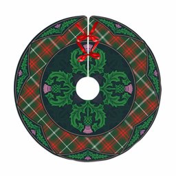ScotsTee Shop Scottish Prince of Wales Clan Scottish Thistle Flower Round Leaf Tartan Christmas Tree Skirt