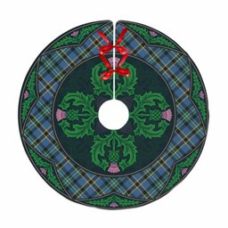 ScotsTee Shop Scottish Weir Ancient Clan Scottish Thistle Flower Round Leaf Tartan Christmas Tree Skirt