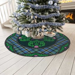 ScotsTee Shop Scottish Weir Ancient Clan Scottish Thistle Flower Round Leaf Tartan Christmas Tree Skirt