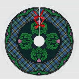 ScotsTee Shop Scottish Weir Ancient Clan Scottish Thistle Flower Round Leaf Tartan Christmas Tree Skirt
