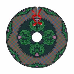 ScotsTee Shop Scottish MacIntyre Ancient Clan Scottish Thistle Flower Round Leaf Tartan Christmas Tree Skirt