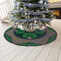 ScotsTee Shop Scottish MacIntyre Ancient Clan Scottish Thistle Flower Round Leaf Tartan Christmas Tree Skirt