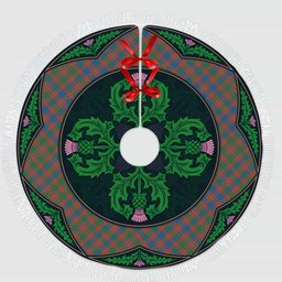 ScotsTee Shop Scottish MacIntyre Ancient Clan Scottish Thistle Flower Round Leaf Tartan Christmas Tree Skirt